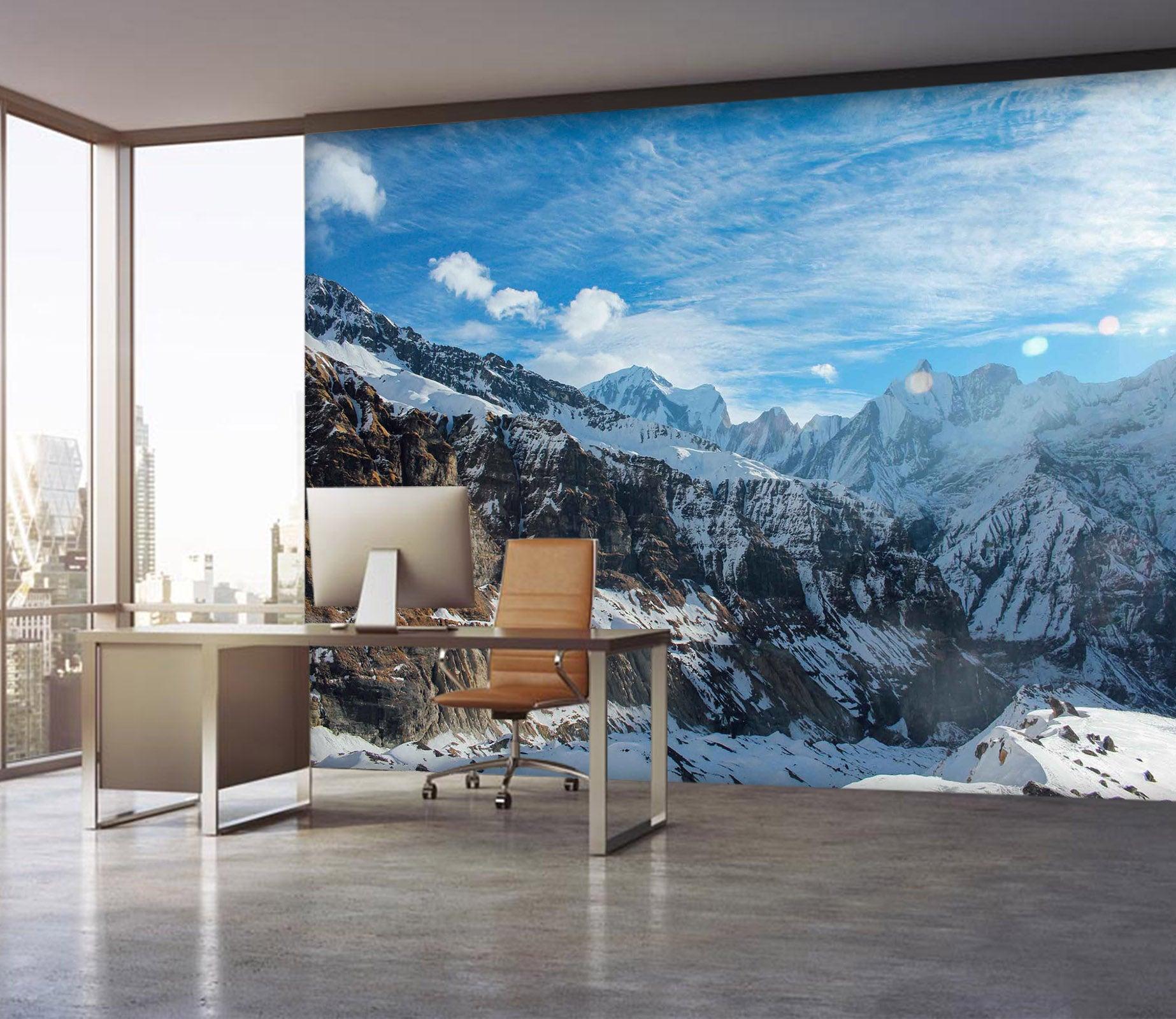 3D Sky Snow Nature 008 Wall Murals Wallpaper Murals Woven paper (need glue), XXXXL 520cm x 290cm (WxH)(205''x114'')