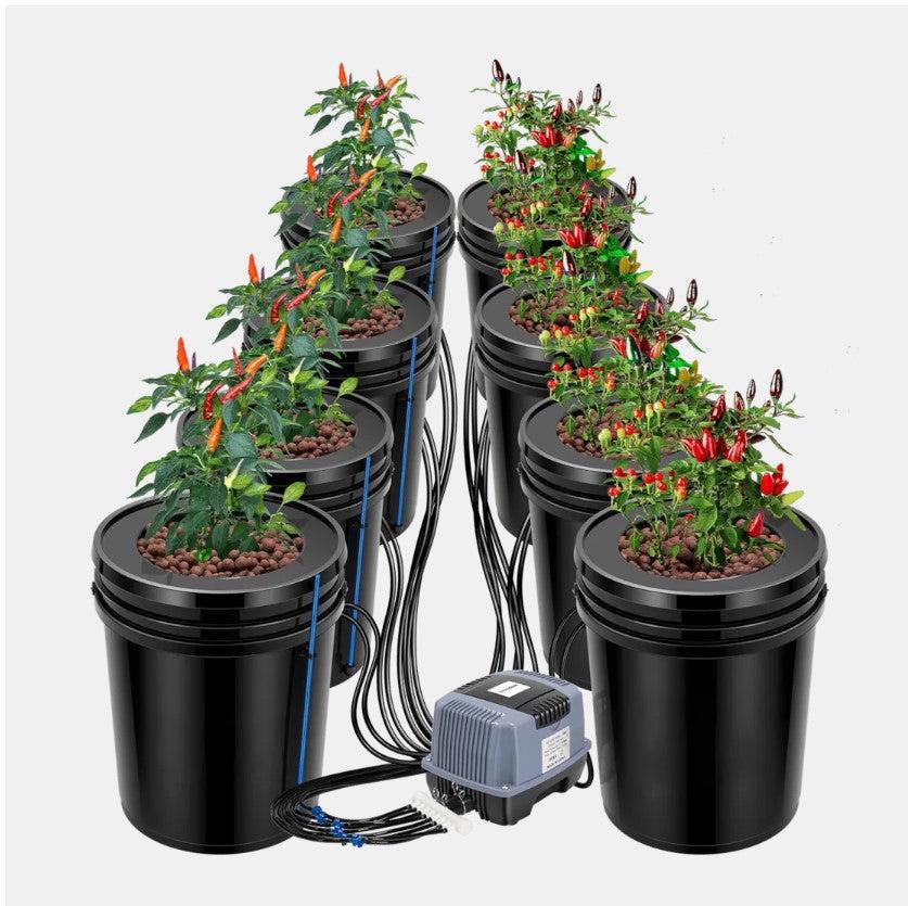 EverGrow 9x DWC 20L Buckets Aerated System Kit For Hydroponic Grow Tent