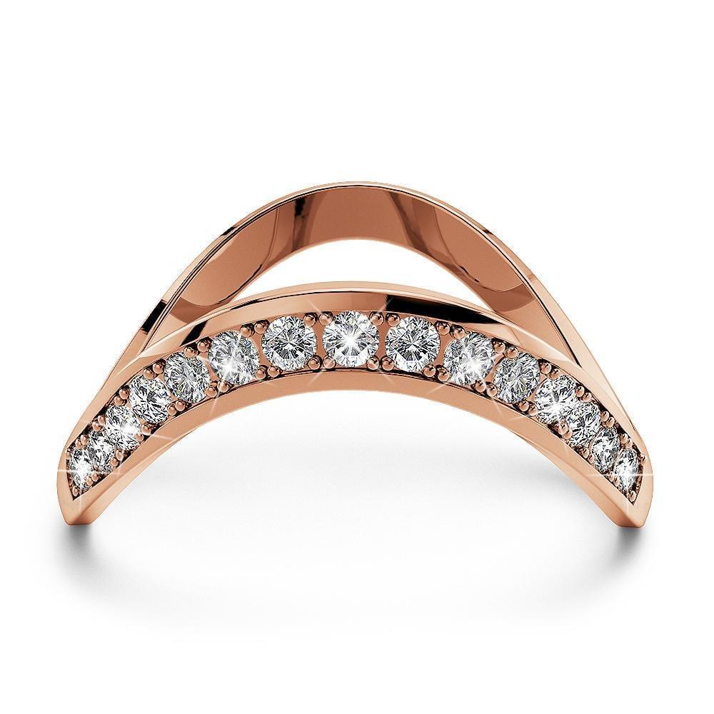 Contortion Ring Embellished With SWAROVSKI Crystals Rose Gold