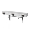 New Bradley 998 Utility Shelf With Hooks and Mop Broom Holders - Silver 3 Hooks