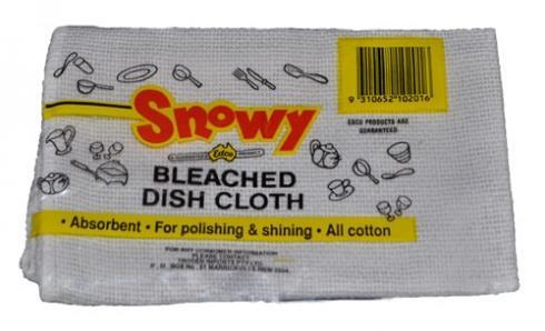 New Edco Cleaning 10840 Snowy Dish Cloth Bleached Single