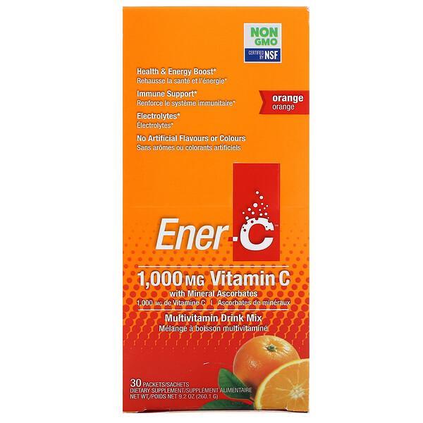 Ener-C, Vitamin C, Multivitamin Drink Mix, Orange, 30 Packets, 260.1 g