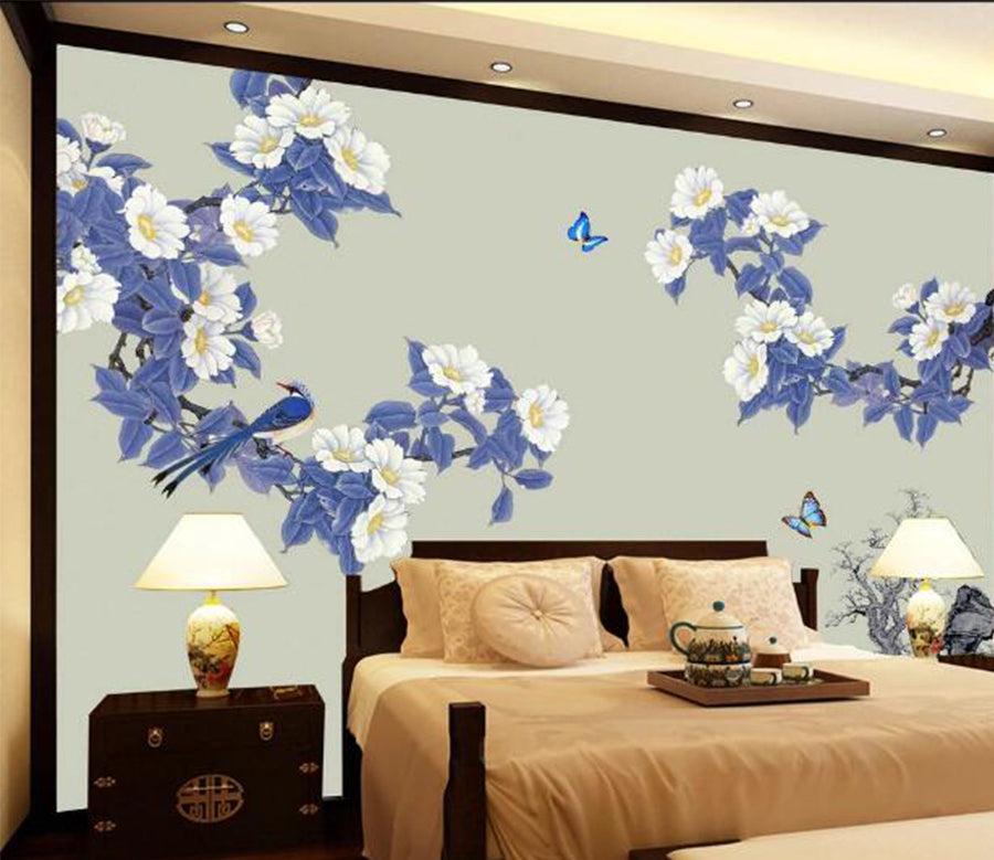3D Flowers Open WC510 Wall Murals Wallpaper Murals Woven paper (need glue), XL 208cm x 146cm (WxH)(82''x58'')