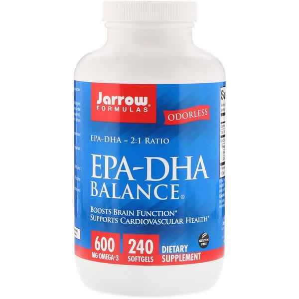 Jarrow Formulas EPA-DHA Balance Supports Brain Health & Cardiovascular Health 240 Softgels