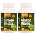 Jarrow Formulas Ginkgo Biloba 50:1 Gingkolides Antioxidant & Circulation Support - 2 Bottles (120 Veggie Caps Each)