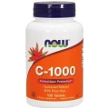 Now Foods C-1000 Vitamin C Ascorbic Acid + Rose Hips Powder 100 Tablets
