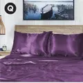 Queen Size Purple 1000TC Silk Silky Feel Satin Sheet Set
