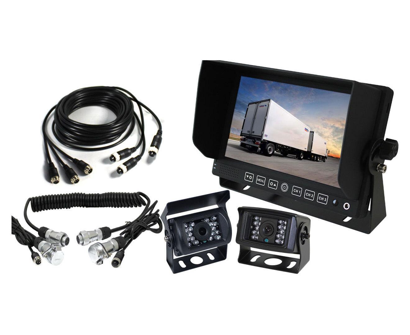 Elinz 7" Monitor Caravan 2 Reversing Camera Trailer Cable BLACK camera