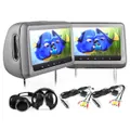 Elinz 2X10.1" HD Headrest Car DVD Player Monitor Pillow GREY