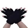 Black Possum Merino and Silk Fingerless Gloves