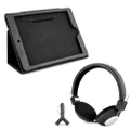 DGTEC Travel Kit Headphones + Bonus Car Headrest Case Holder for iPad 9.7in Black