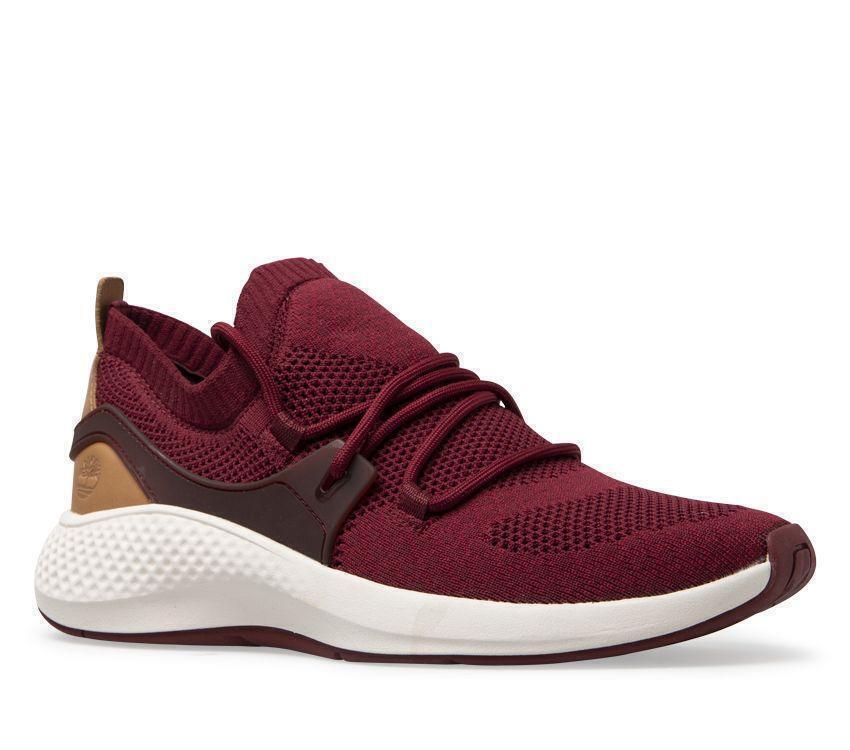 Timberland Mens Flyroam Go Knit Sneakers Shoes Runners Casual - Burgundy - US 8