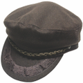 GREEK FISHERMAN Cap Hat Winter Wool Blend MADE IN GREECE Classic Ivy Sailor - Brown - 56cm (7"")
