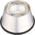 Non Slip Stainless Steel Dog Bowl Pet Cat Water Food Feeder Portable Puppy Dish - XX-Large (1 Litre)