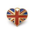 Union Jack Heart ID Tag - Gold