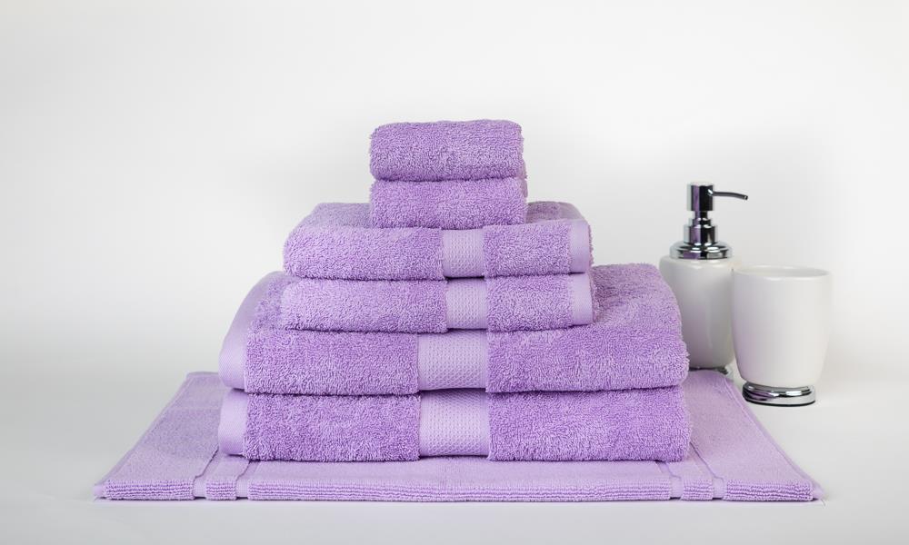 100% Combed Cotton 7 Pieces Bath Sheet Set Lilac