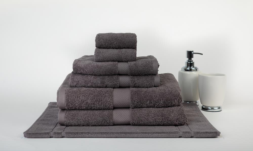 100% Combed Cotton 7 Pieces Bath Towel Set Charcoal