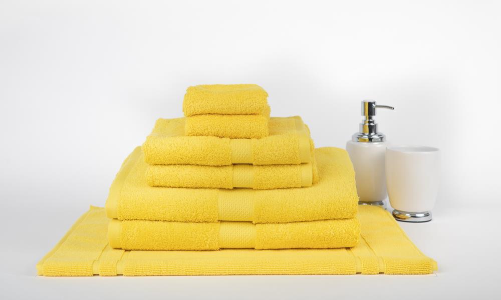 100% Combed Cotton 7 Pieces Bath Towel Set Yellow
