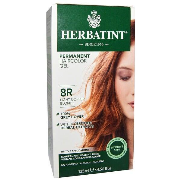 Herbatint, Permanent Haircolor Gel, 8R, Light Copper Blonde, 135 ml