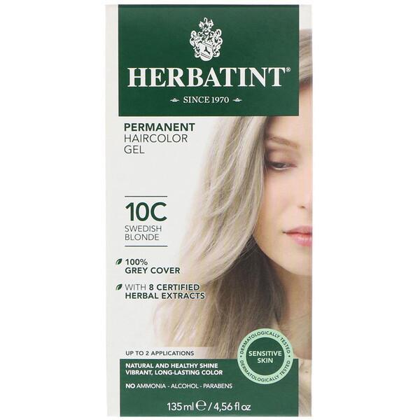 Herbatint, Permanent Haircolor Gel, 10C, Swedish Blonde, 135 ml