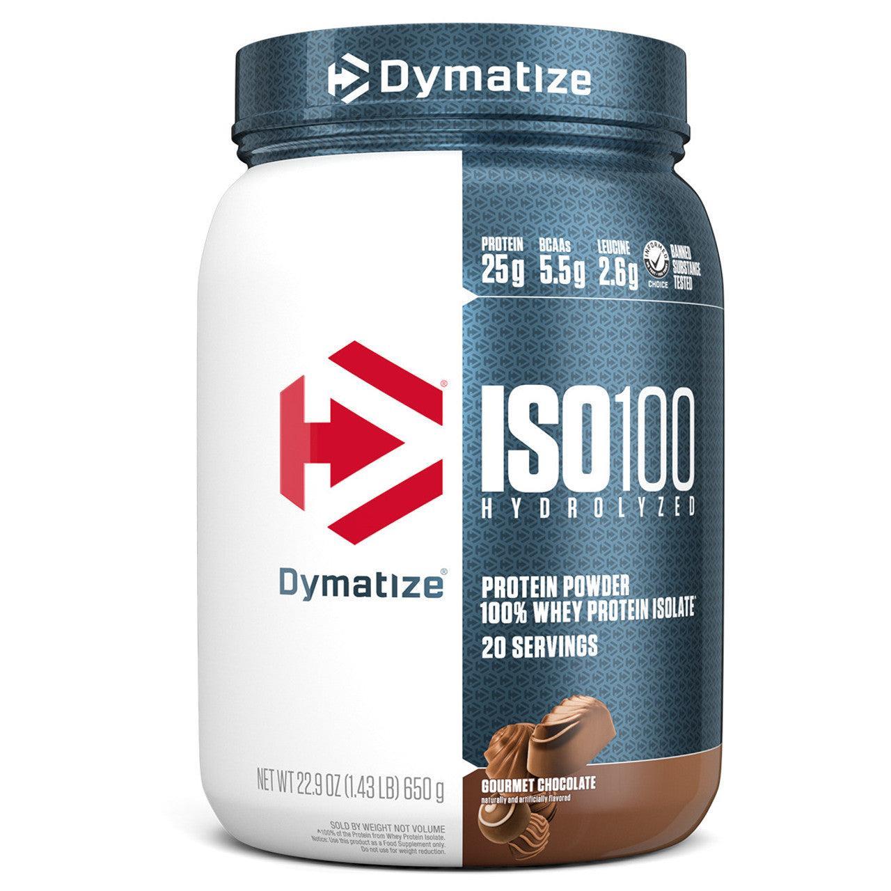 Dymatize Nutrition, ISO 100 Hydrolyzed, 100% Whey Protein Isolate, Gourmet Chocolate 650g (20 Servings)