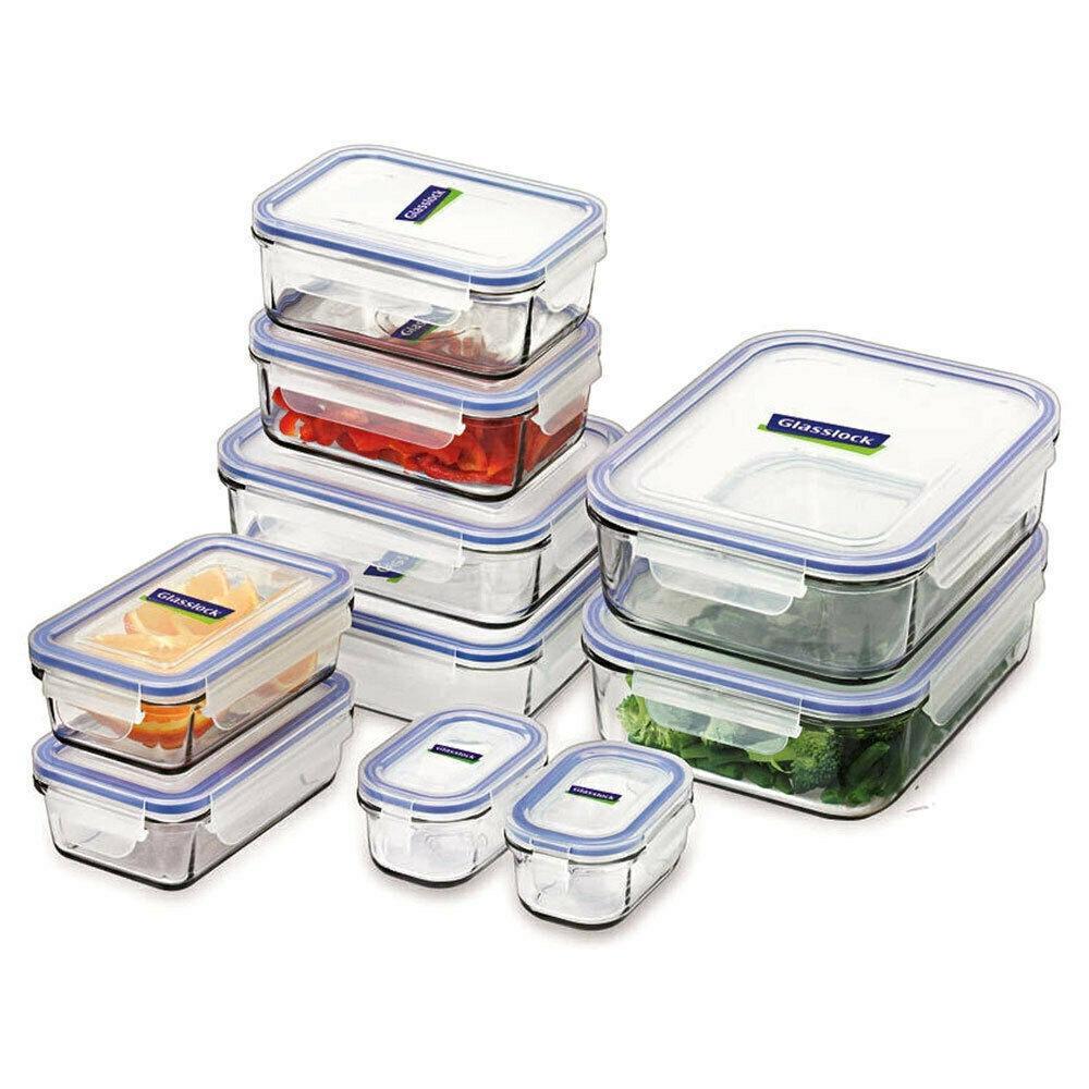 Glasslock Tempered Glass Microwave Safe Container Set 10pc W/ Lid