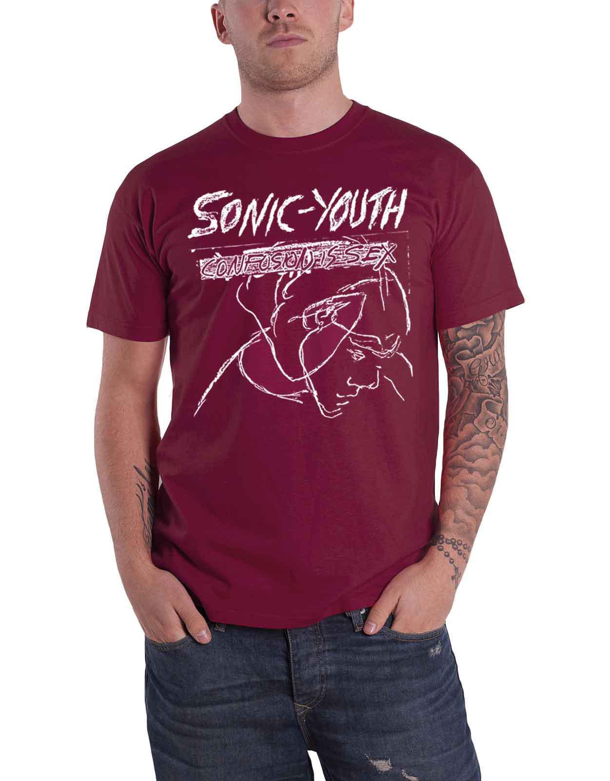 Sonic Youth T Shirt Confusion Is Sex Album Band Logo new Official Mens Red