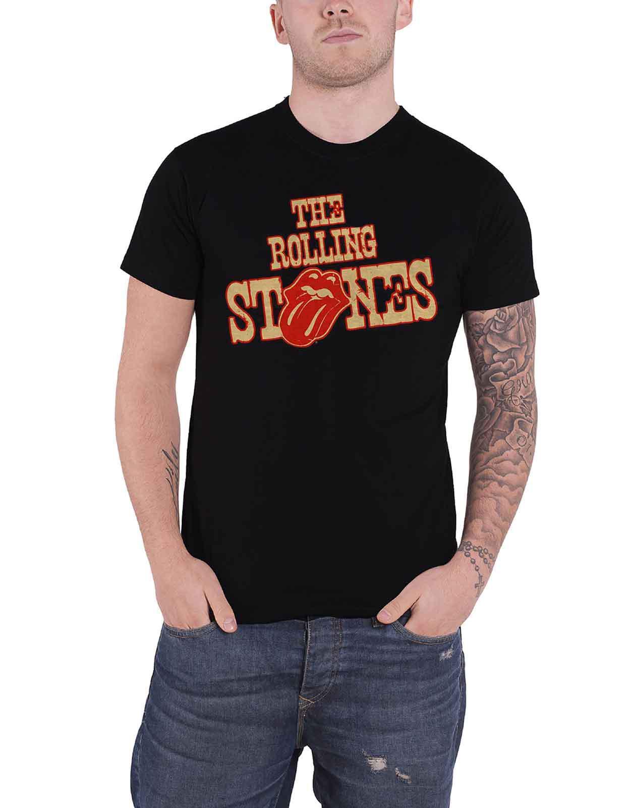 The Rolling Stones T Shirt Wild West Logo new Official Mens Black