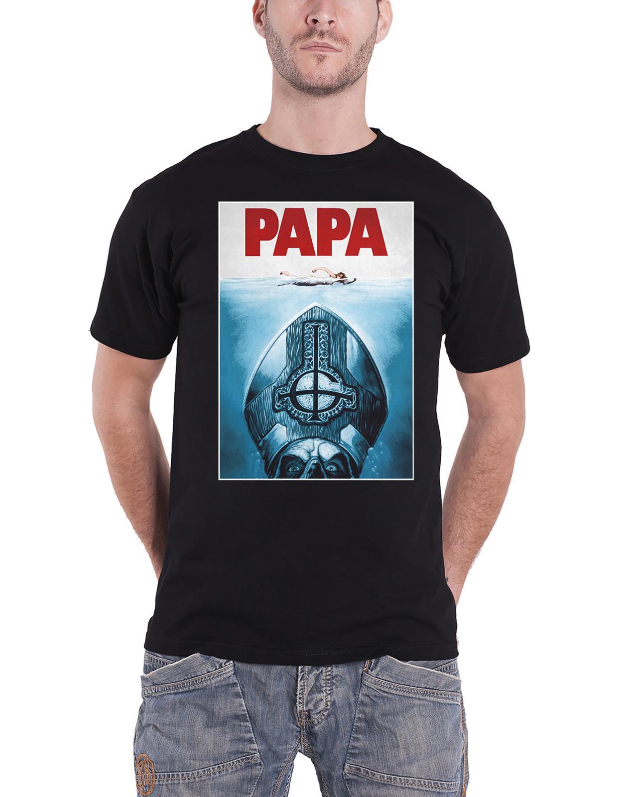 Ghost T Shirt Papa Emeritus Jaws Band Logo Official Mens New Black