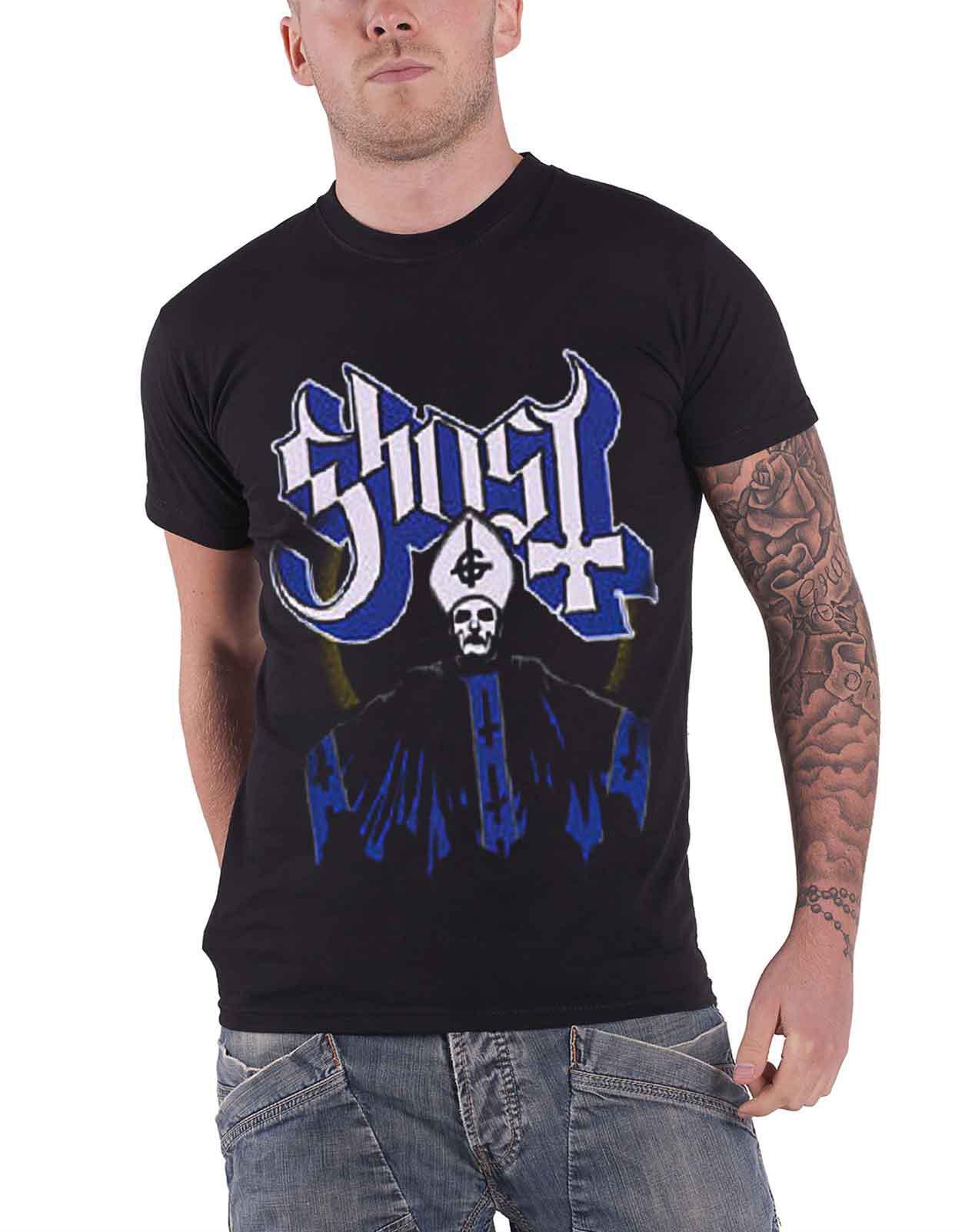 Ghost T Shirt Papa and Band Opus Band Logo Official Mens New Black