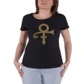 Prince T Shirt Symbol Logo Purple Rain new Official Womens Skinny Fit Black