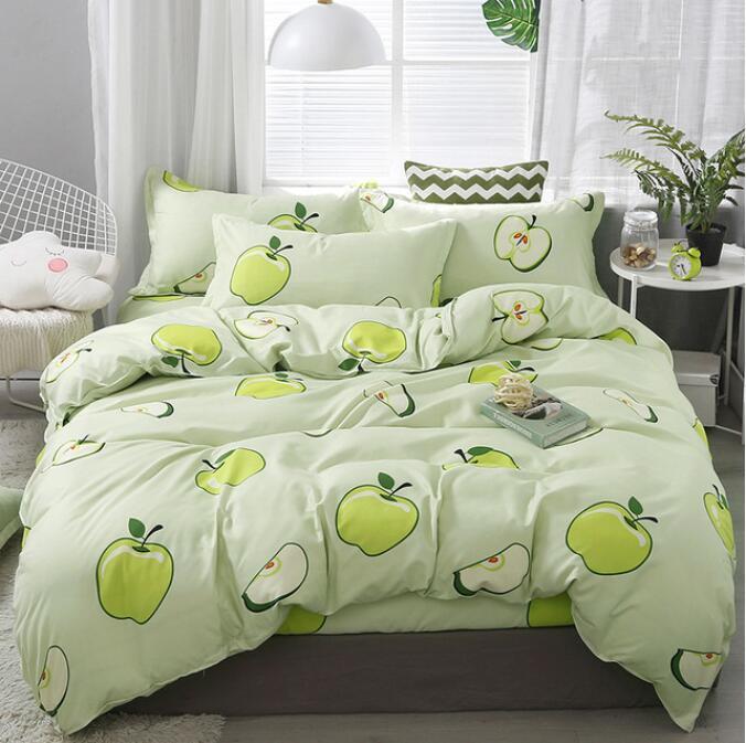 3D Green Apple 12145 Quilt Cover Set Bedding Set Pillowcases 3D Duvet cover