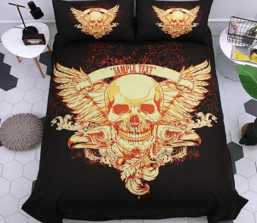 3D Flying Wing Skull 1131 Quilt Cover Set Bedding Set Pillowcases 3D Duvet cover