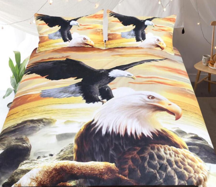 3D Flying Eagle 1056 Quilt Cover Set Bedding Set Pillowcases 3D Duvet cover