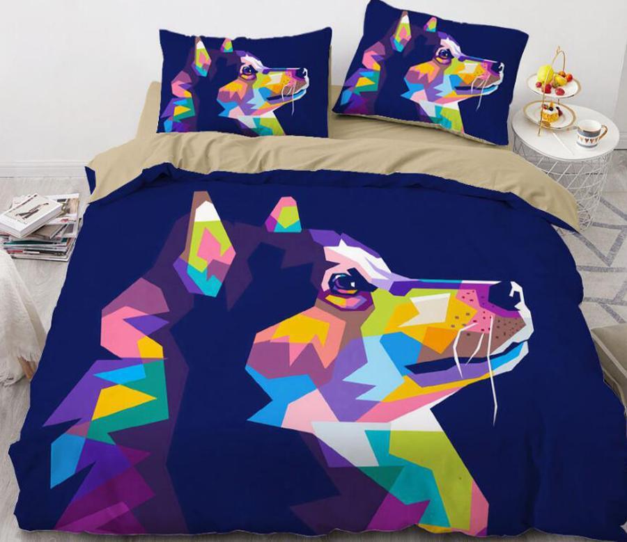 3D Color Husky Dog 8846 Quilt Cover Set Bedding Set Pillowcases 3D Duvet cover