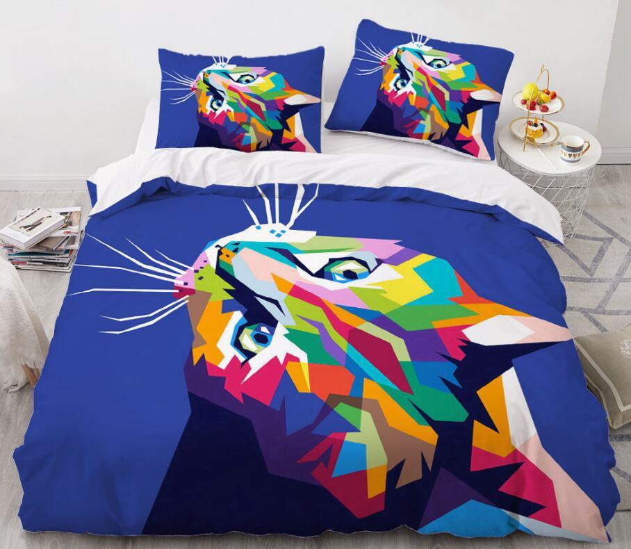 3D Color Cat 8844 Quilt Cover Set Bedding Set Pillowcases 3D Duvet cover