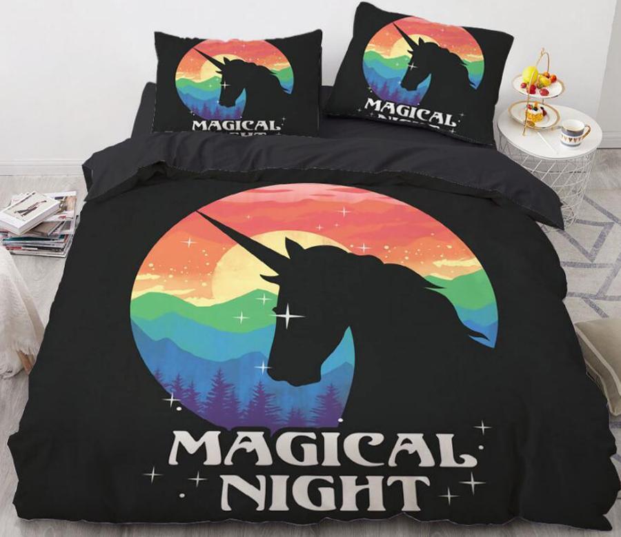 3D Rainbow Unicorn Shadow 8840 Quilt Cover Set Bedding Set Pillowcases 3D Duvet cover