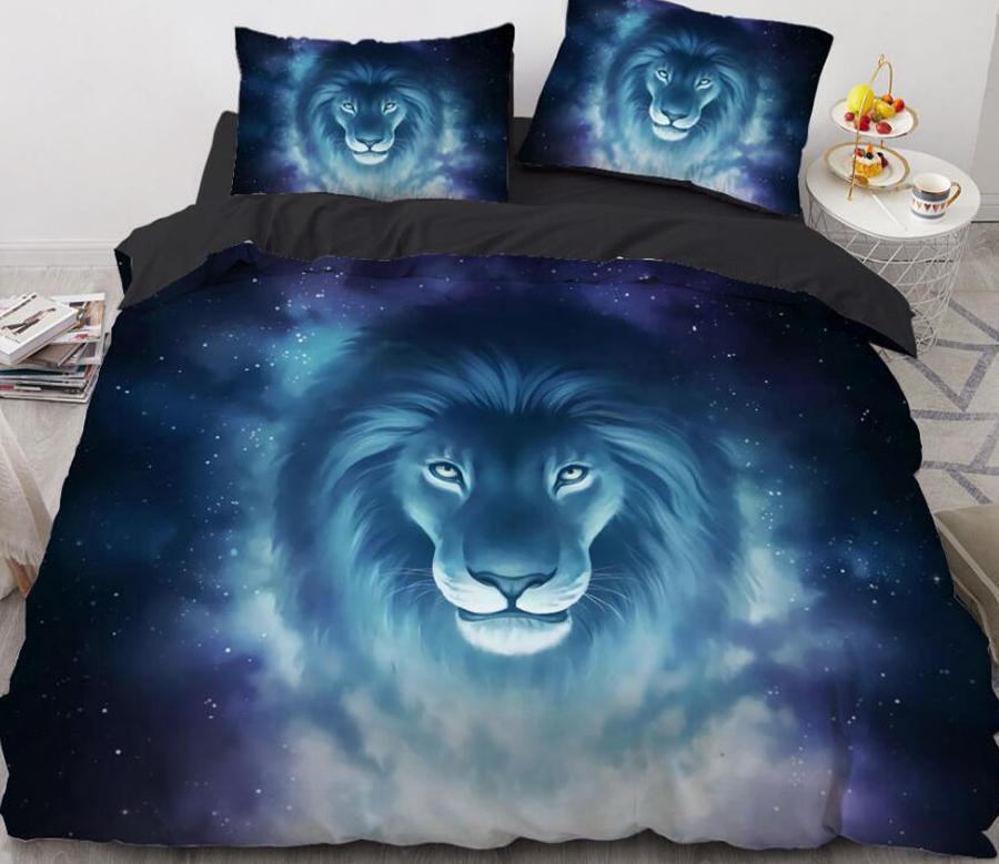 3D Lion Starry Sky 8850 Quilt Cover Set Bedding Set Pillowcases 3D Duvet cover