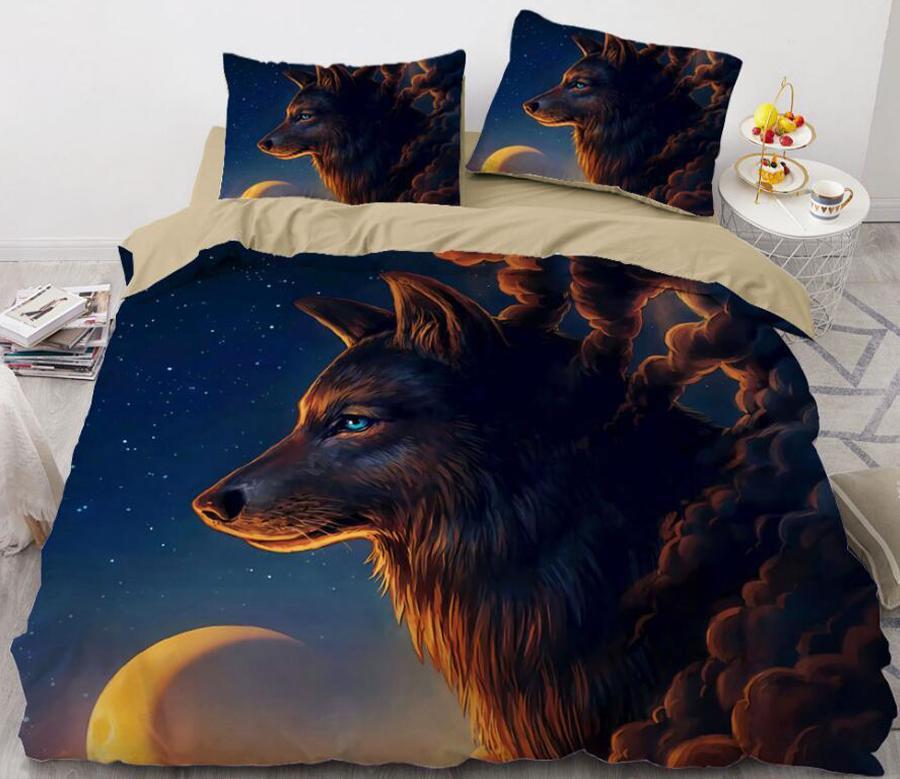 3D Wolf Moon 8854 Quilt Cover Set Bedding Set Pillowcases 3D Duvet cover