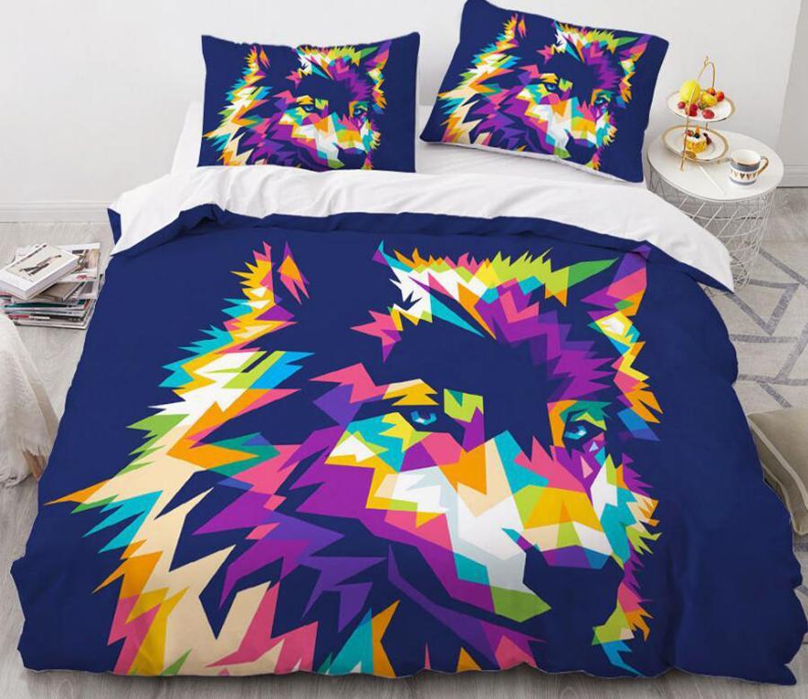3D Color Wolf 8843 Quilt Cover Set Bedding Set Pillowcases 3D Duvet cover