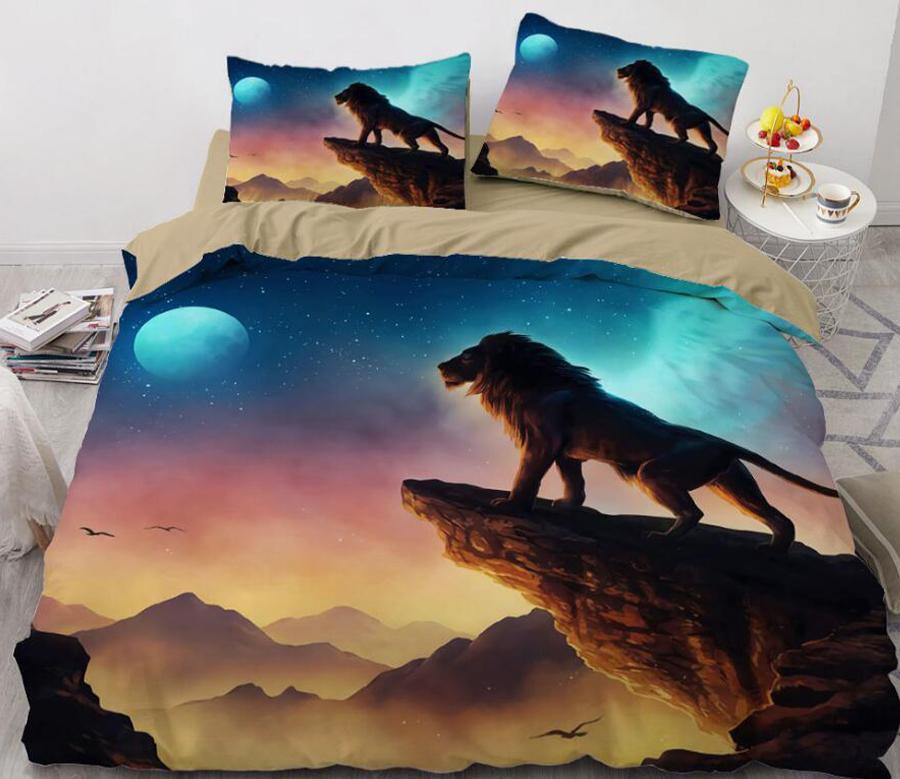 3D Lion Cliff 8849 Quilt Cover Set Bedding Set Pillowcases 3D Duvet cover