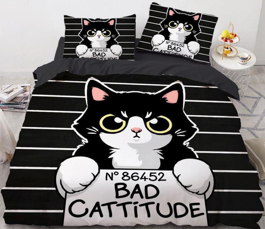 3D Cartoons Black Cat 8835 Quilt Cover Set Bedding Set Pillowcases 3D Duvet cover