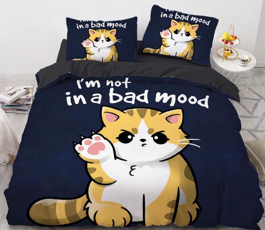3D Cartoons Orange Cat 8819 Quilt Cover Set Bedding Set Pillowcases 3D Duvet cover