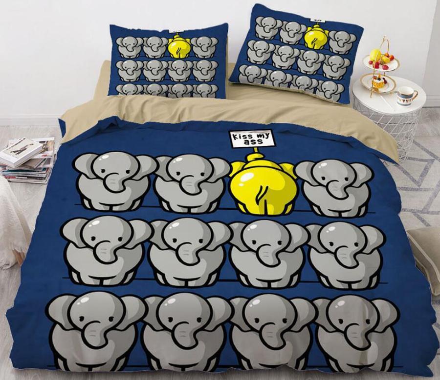 3D Cartoons Elephant 8834 Quilt Cover Set Bedding Set Pillowcases 3D Duvet cover