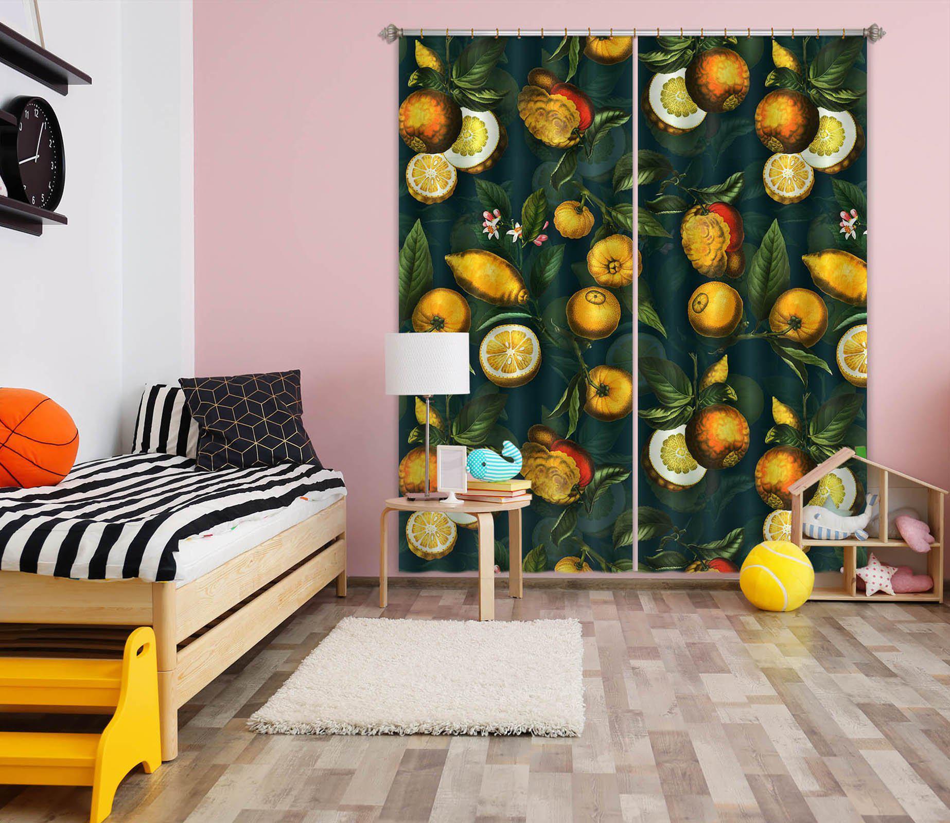 3D Golden Apple Tree 156 Uta Naumann Curtain Curtains Drapes, 203cmx160cm(WxH) 80''x 63''