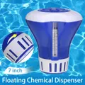Swimming Pool Floating Chemical Dispenser Chlorine Tablet Feeder W/ Thermometer(C)