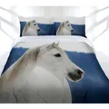 Just Home Snowy Horse Quilt Cover Set Queen