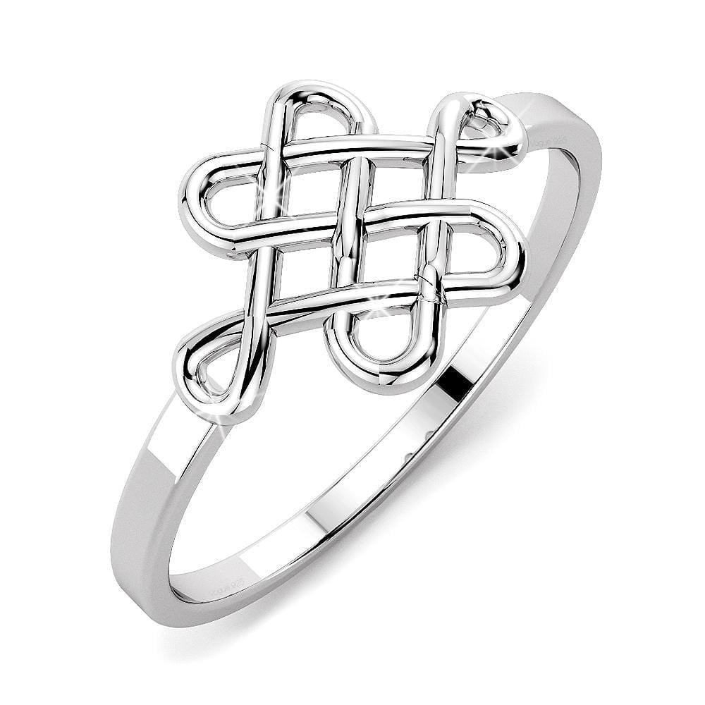 Solid 925 Sterling Silver Celtic Shield Knot Ring