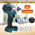 520N.M 1/2" Torque Impact Wrench Brushless Cordless Electric Wrench Drill Tool(blue,Type B Impact Drill)