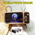 Retro Nostalgic Fashion TV Model Portable Mobile Phone Screen Amplifier Lazy Mobile Phone Holder Creative Gifts(silver,Silver)